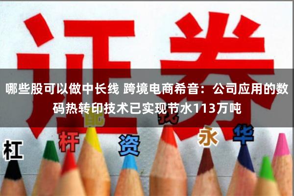 哪些股可以做中长线 跨境电商希音：公司应用的数码热转印技术已实现节水113万吨